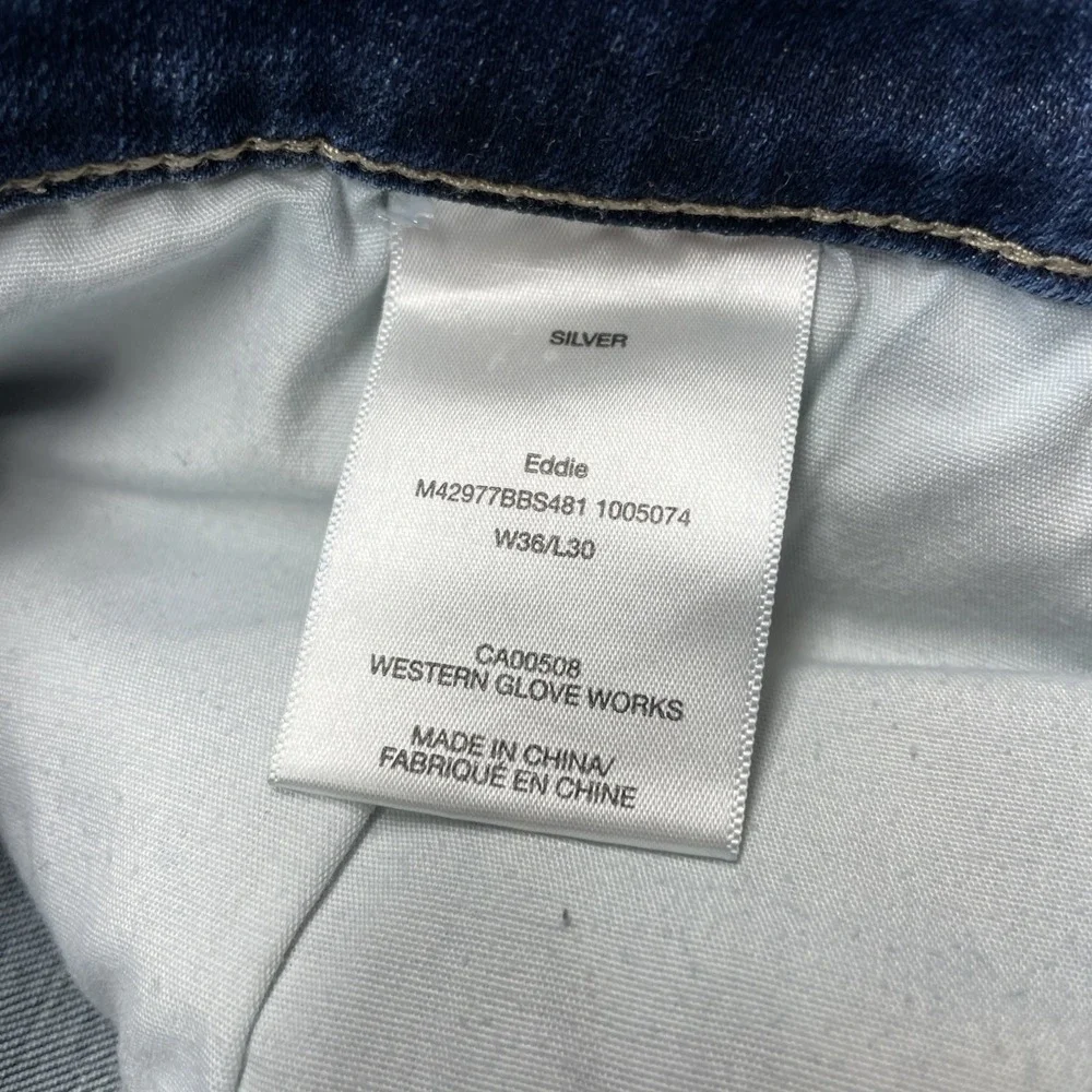 Silver Jean Co Eddie 36x30 Mens Denim Dark Wash Blue Jeans (38x31)